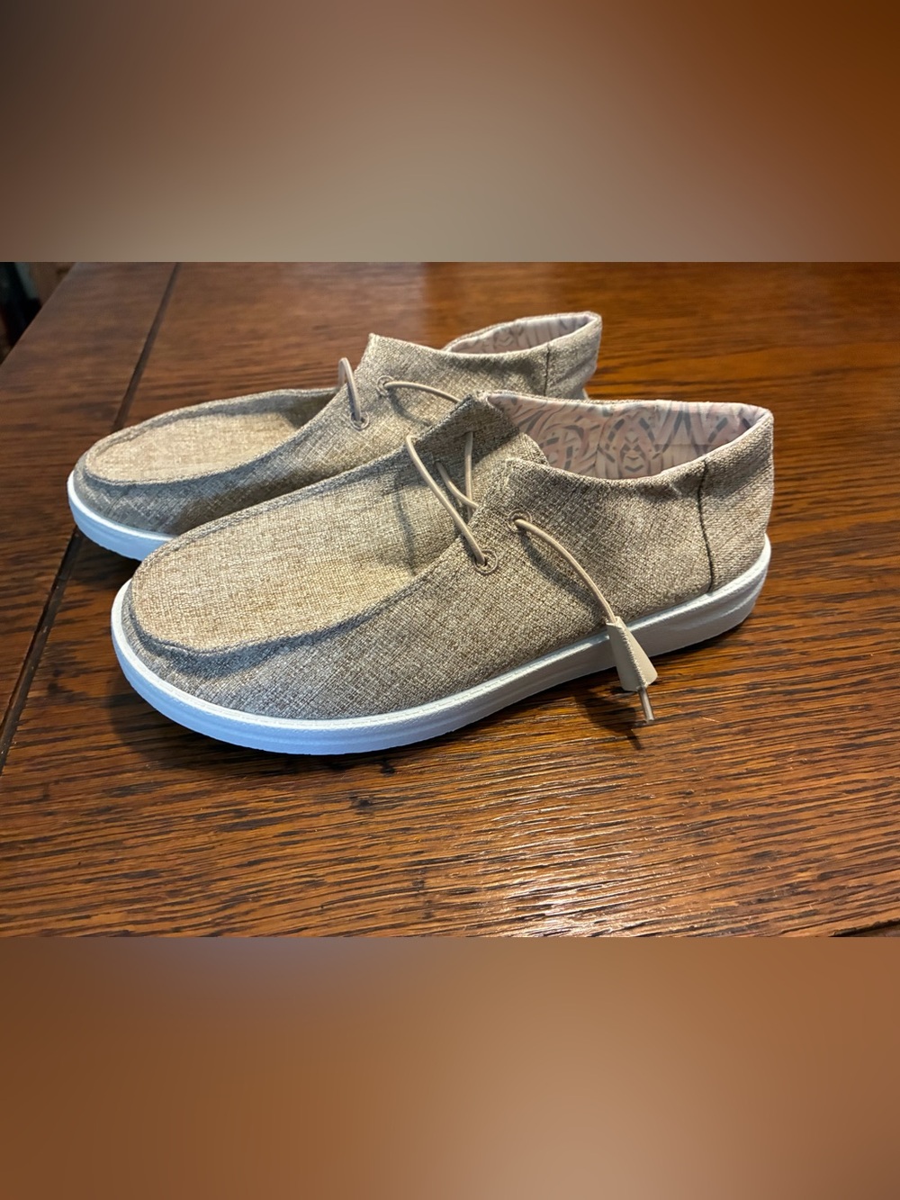 Women's Neutral Linen-Look Slip-On Loafers - Casual Beige Flats
